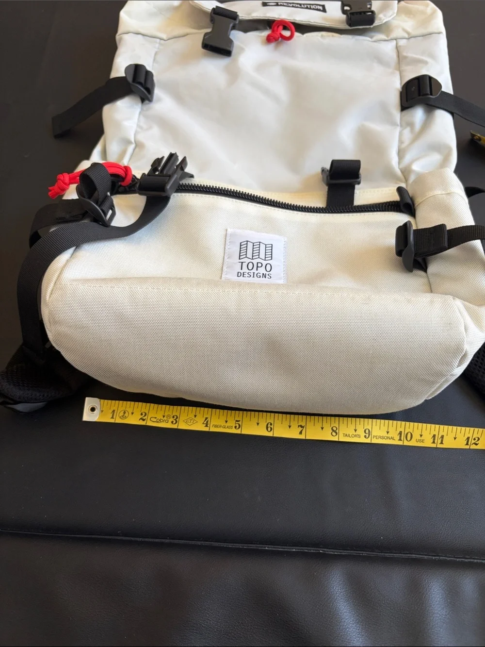 Topo Designs x Revolution Rolltop Backpack White Water-Resistant Laptop Travel D